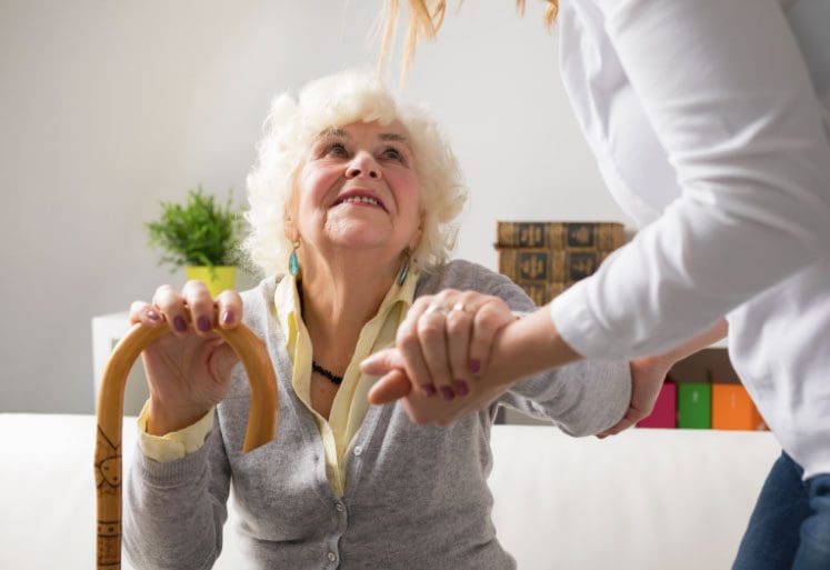 Older lady with a stick