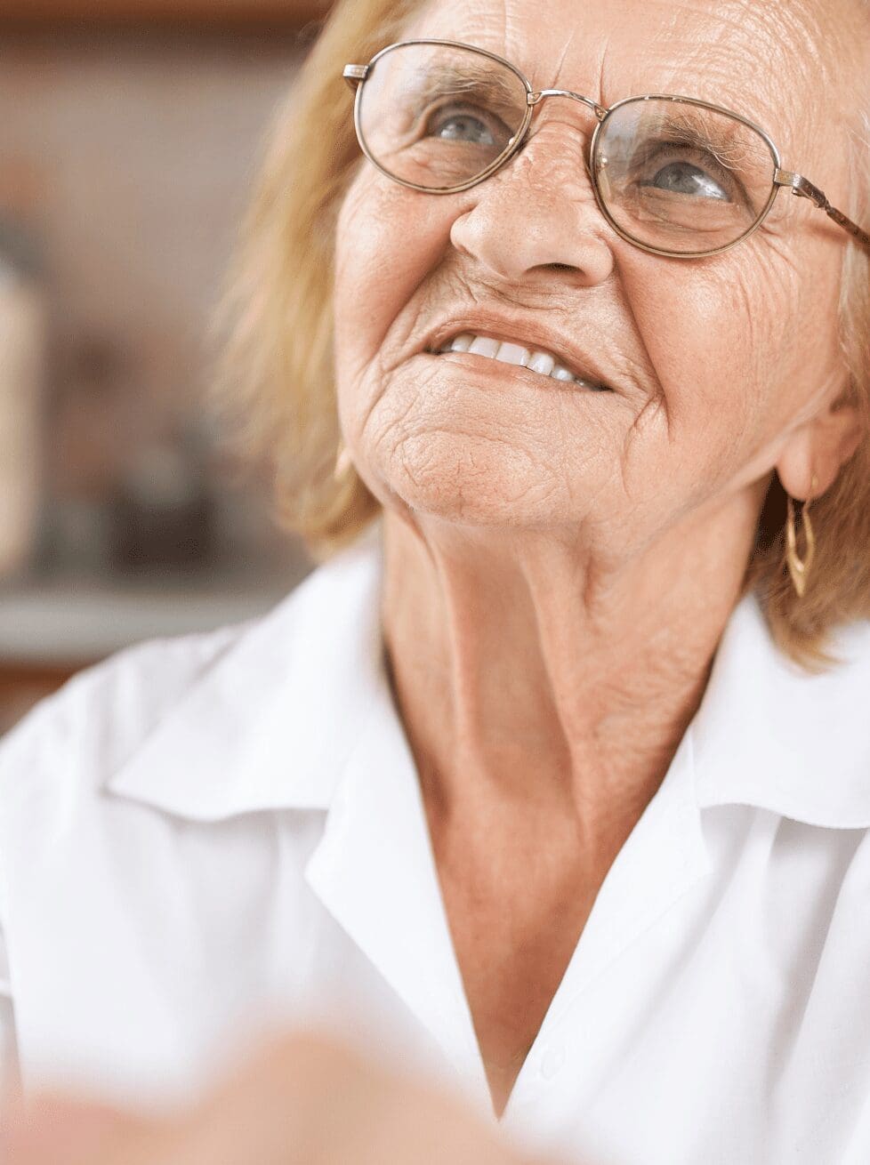 Elderly lady being cared for