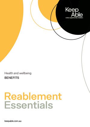 Cover of Reablement Essentials Health and Wellbeing Benefits document