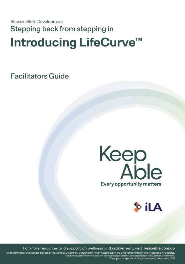 The front page of a presentation guide about the LifeCurve